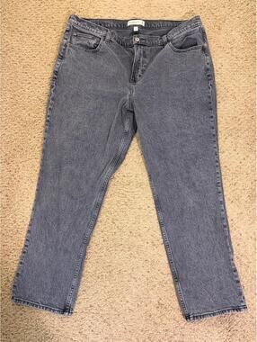 Abercrombie & Fitch Women's '90s Straight Mid-Rise Jeans - Charcoal SHORT